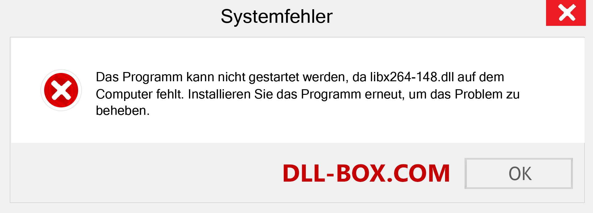 libx264-148.dll-Datei fehlt?. Download für Windows 7, 8, 10 - Fix libx264-148 dll Missing Error unter Windows, Fotos, Bildern